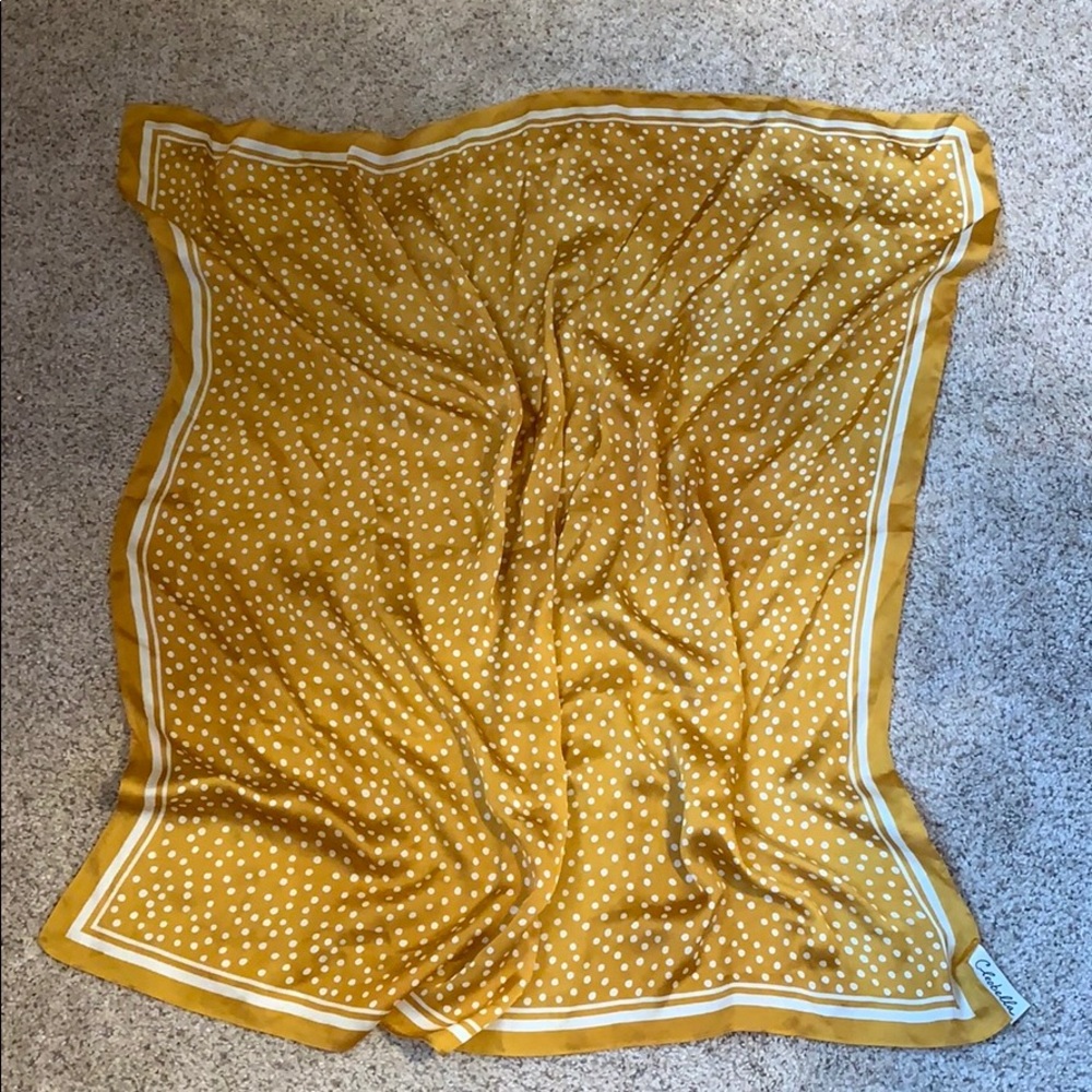 Cleobella Mustard Yellow and White Polkadot Scarf or Twilly